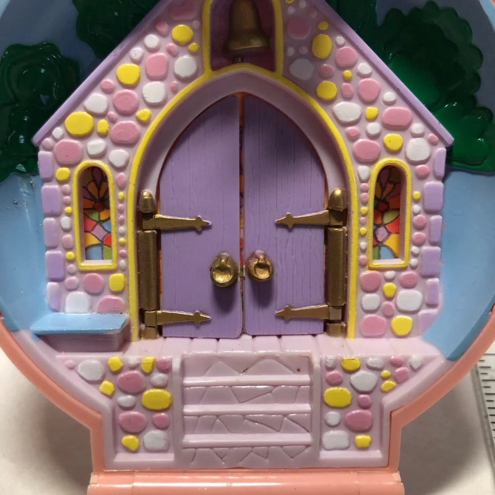 Polly Pocket Nancy's Wedding Day Pink Shell Compact Bluebird Toys Vintage 1989 - Picture 9 of 10